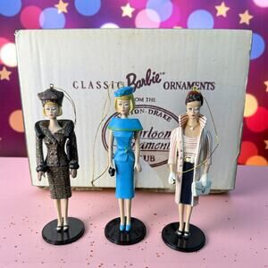 1995 Ashton Drake Heirloom Ornaments Barbie Set of 3 Classic Barbie #93622